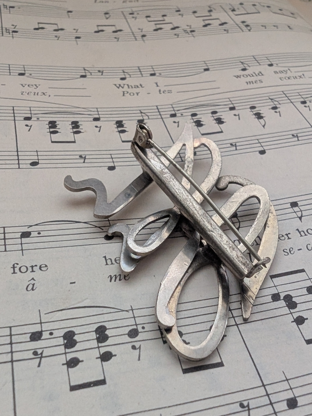 Silver Script Initials Brooch SLL - Men's Accessory - Picture 4 of 10